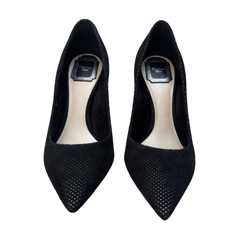 Dior Cherie Pointy Pump Perforated Black Suede 100mm heel ASO Claire Underwood - Picture 2 of 14